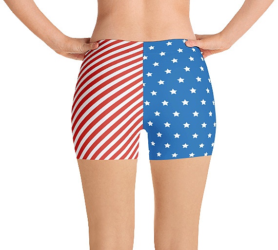American Flag Exercise Compression Shorts - Sporty Chimp legging ...