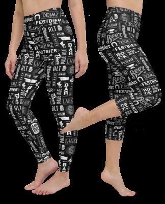 Craft beer lager ipa stout yoga leggings striped exercise pants