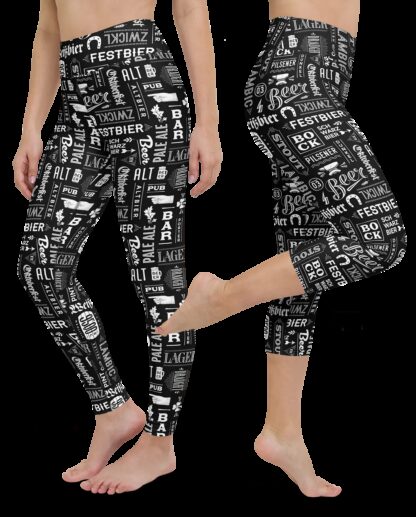 Craft beer lager ipa stout yoga leggings striped exercise pants