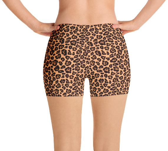 Leopard Skin Exercise Compression Shorts - Sporty Chimp legging ...