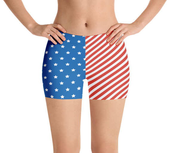 American Flag Exercise Compression Shorts - Sporty Chimp legging ...