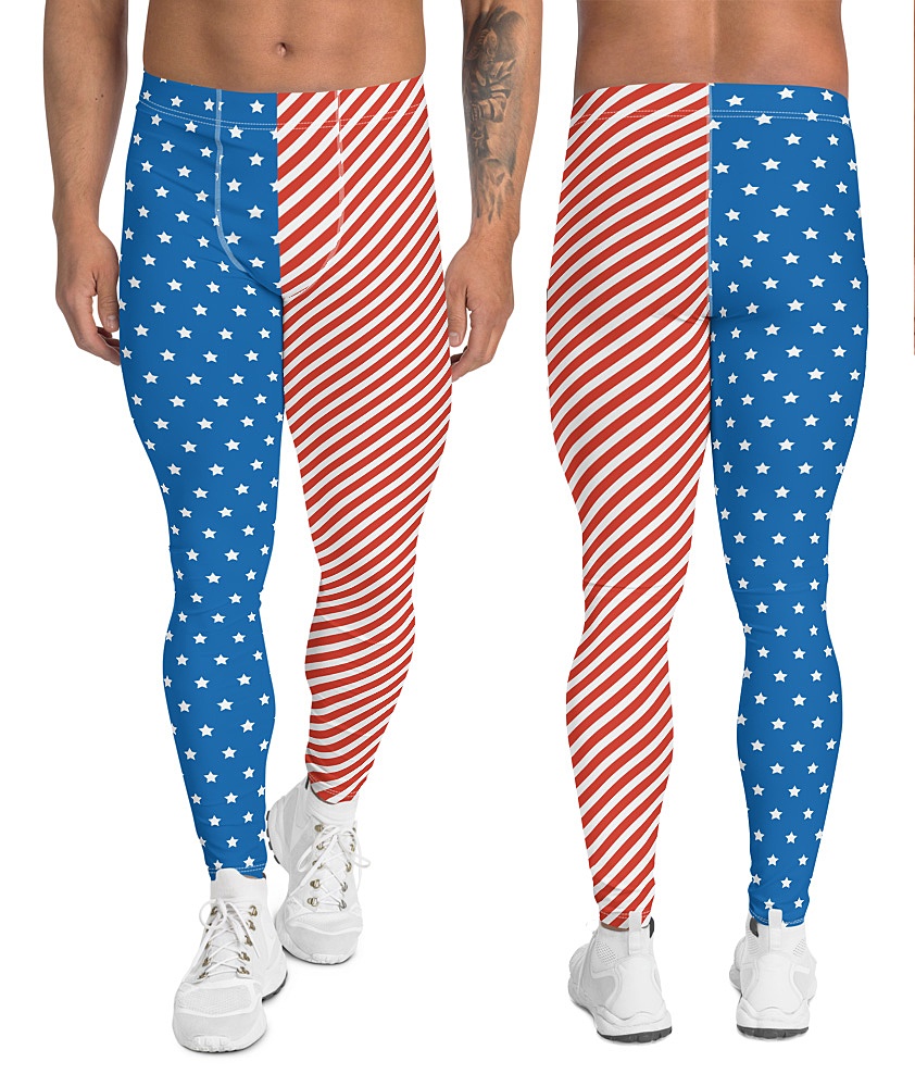 American Flag Leggings For Men - Sporty Chimp legging, workout gear & more