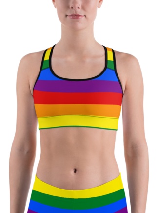 Gay Flag Bra - Gay Pride Sports Bra - Rainbow exercise top