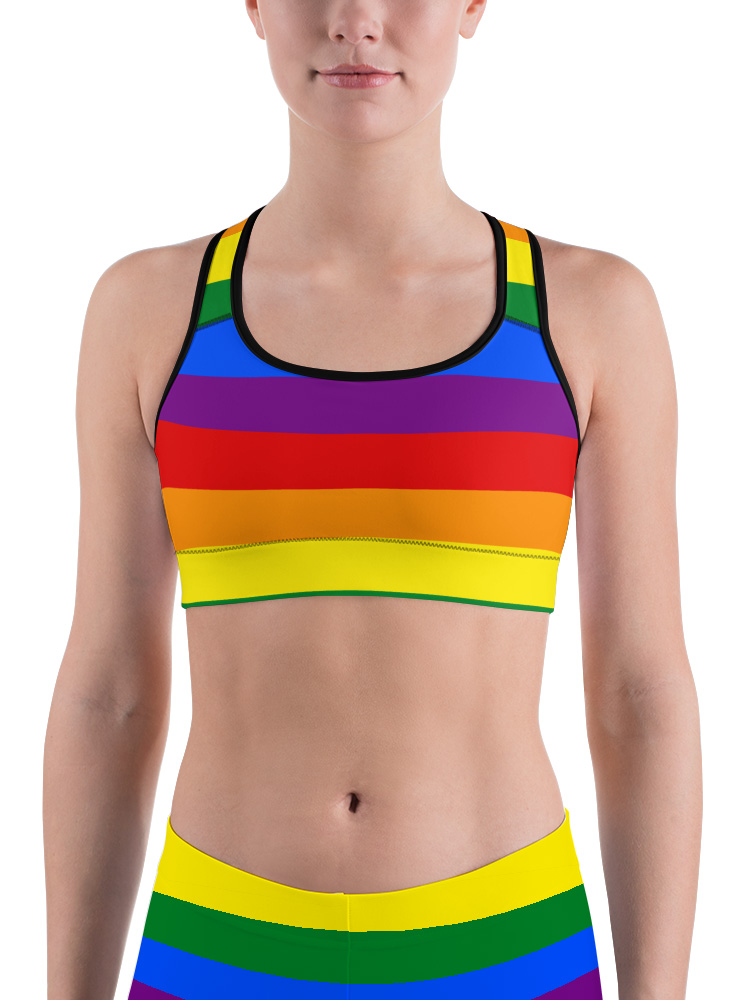 Gay Pride Sports Bra,rainbow Yoga Bra,lgbtq Sport Bra,gay Sports