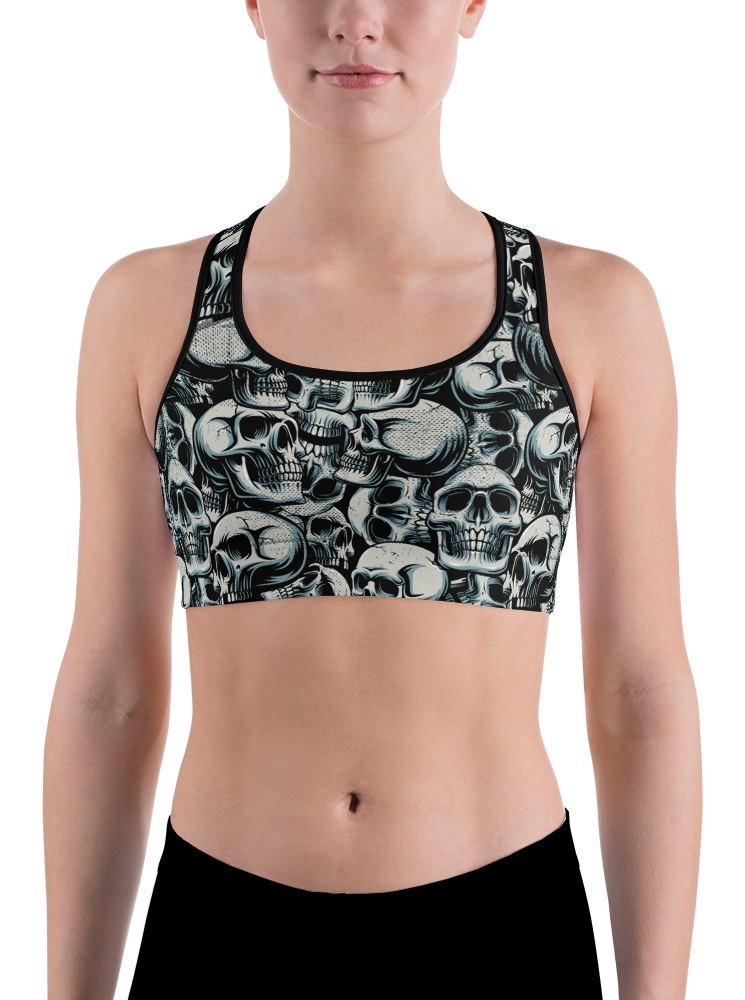 Halloween Catacomb Skulls Sports Bra - Sporty Chimp legging, workout gear &  more
