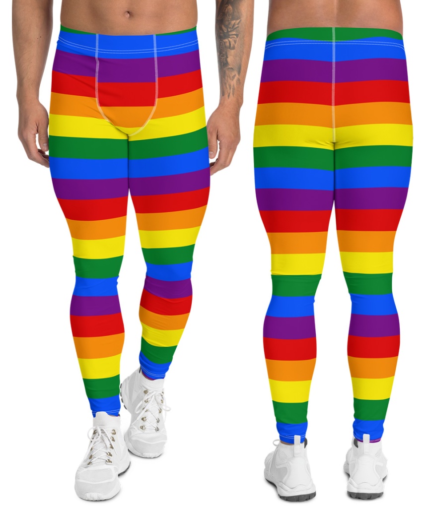 Rainbow Gay Pride Flag Lesbian Women Yoga Pants High Rise Running Leggings With Pockets