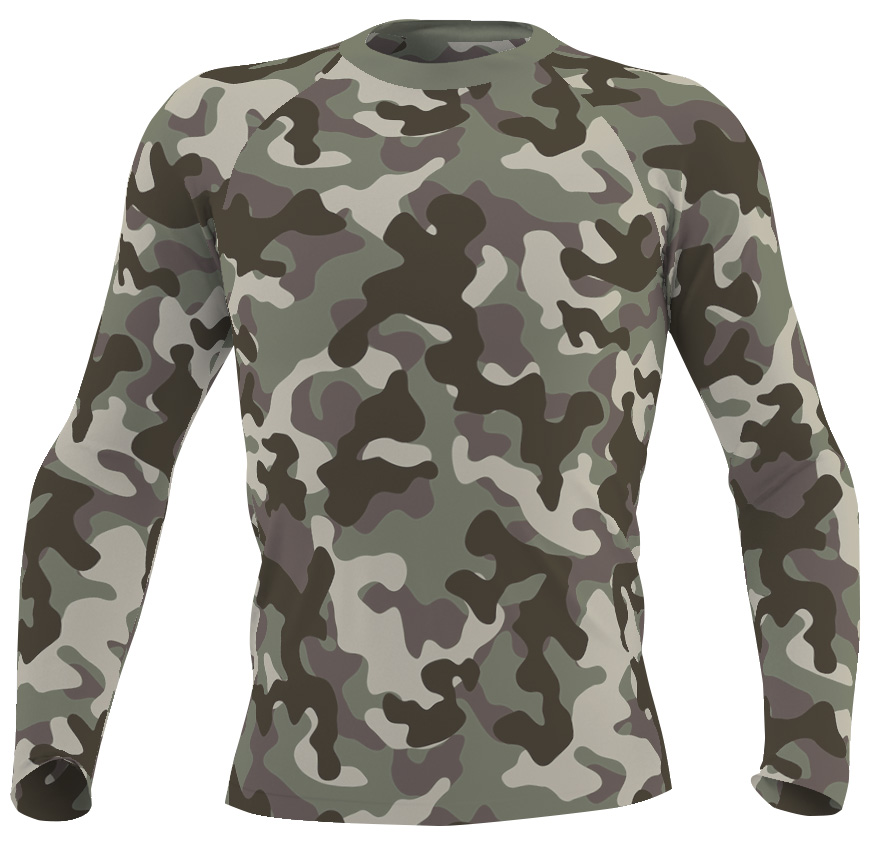 Camouflage Rash Guard - Long Sleeve Men's Top - Sporty Chimp legging ...