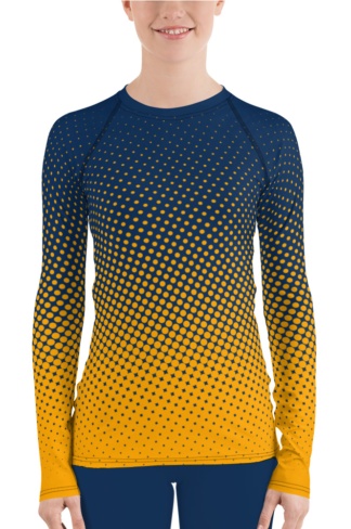 UV protection Surf Top 38-40 UPF - Halftone polka dots rash guard for women's girls exercise top