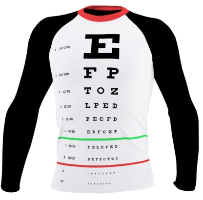 eye chart snellen top exam rash guard surf shirt