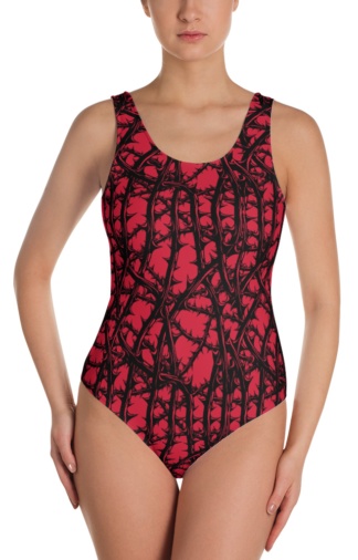 Gothic Thorn & Vine one piece bathing suit swimsuit