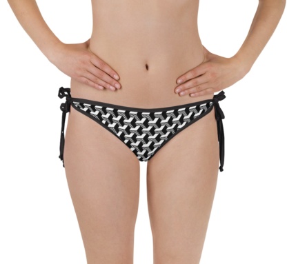 Isometric Striped 3D two piece bikini top and bottom