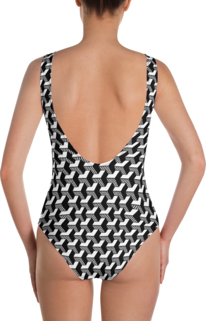 Isometric Striped 3D One piece swimsuit bathing suit beach wear