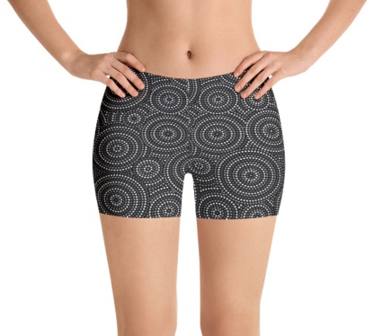 Aboriginal Concentric Circles Women's jogging running exercise spandex shorts
