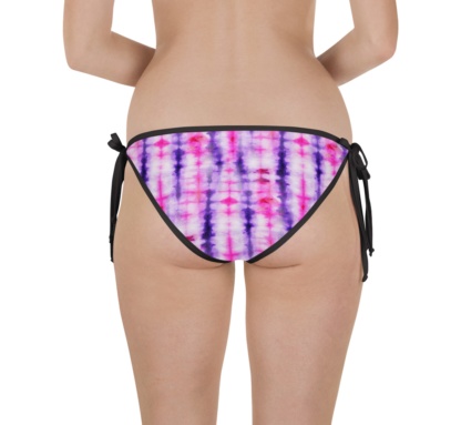 Retropink purple Hippy 60s tie dye two piece bathing suit swimsuit reversible bikini top bottoms