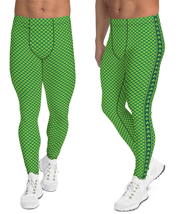 Green Plaid St Patrick's Day Men's Leggings - Sporty Chimp legging, workout  gear & more