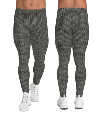 metallic metal chain mail chainmail leggings men's compression pants tights silver chrome