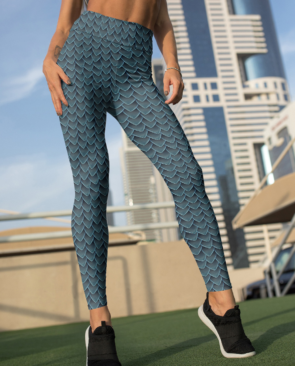 Dragon scale patterned leggings with pockets – Kaizens goods