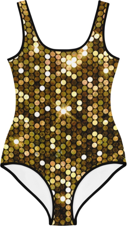 gold bling sparkles sparkly sparkle glitter kids bathing suit swimsuit for children