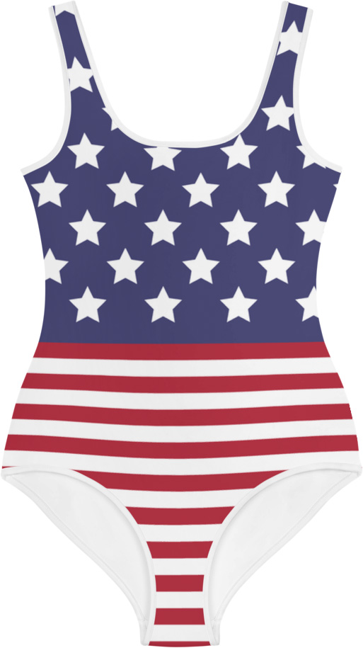 American Flag One Piece Swimsuit for Kids