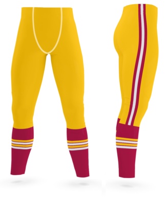 DC Washington Redskins Game Day Men’s Uniform Leggings exercise tights gold