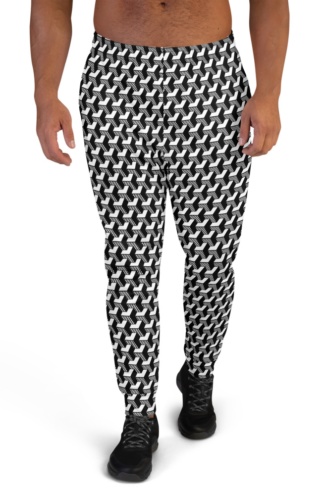 Isometric Striped 3D Joggers for Men