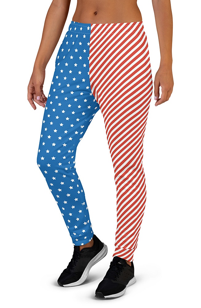 American Flag Joggers for Women - Sporty Chimp legging, workout gear & more