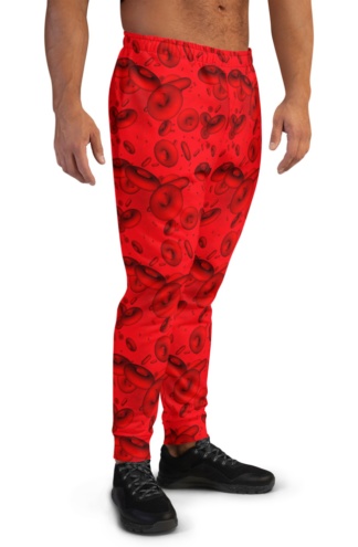 Red Blood Cell Joggers Doctor Nurse blood cells pattern red