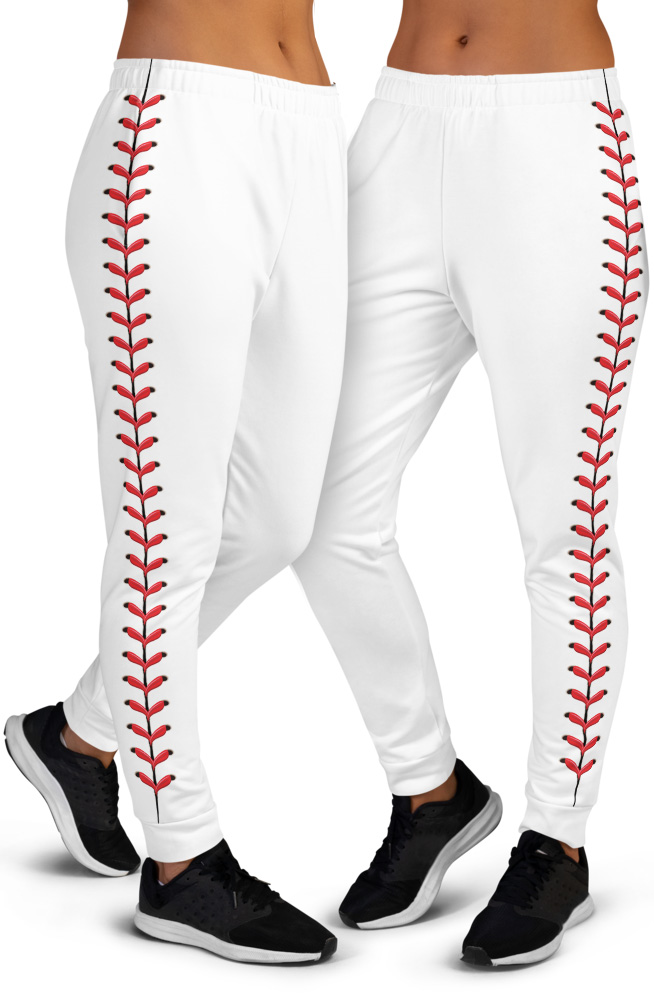 Navy & White Baseball Cotton Leggings