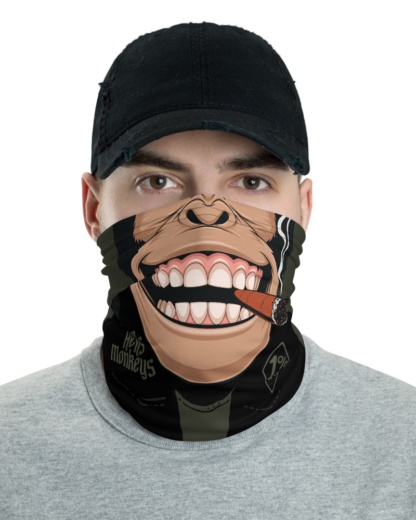 Biker Monkey Face Mask Chimp Neck Gaiter chimpanzee bandana
