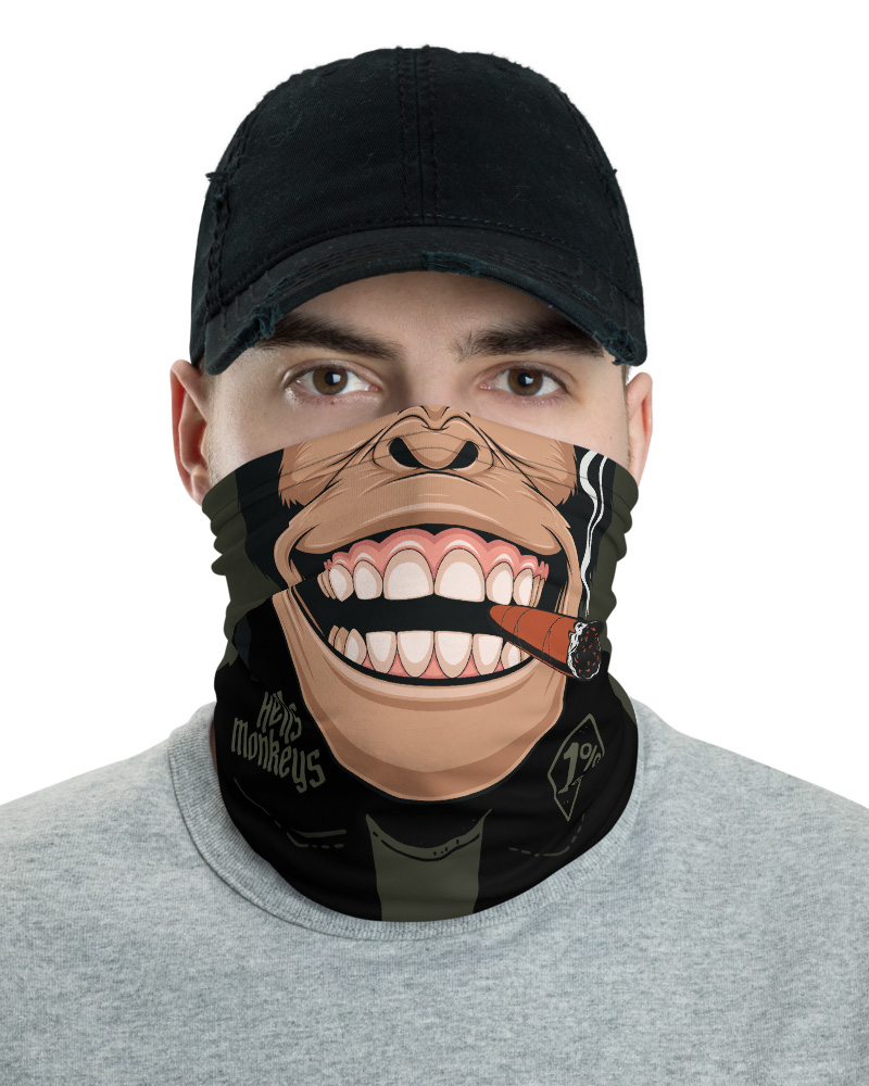 Biker Monkey Face Mask Neck Warmer Sporty Chimp legging, workout gear & more