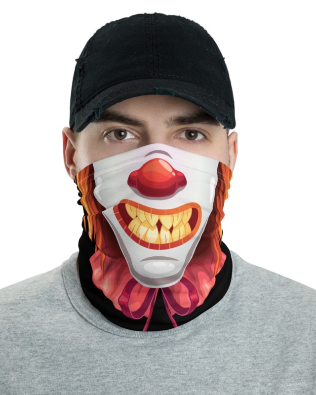 Crazy Clown Face Mask Neck Warmer - Sporty Chimp legging, workout gear ...