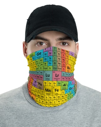 Periodic Table of Elements Face Mask Neck Warmer gaiter protective science scientist