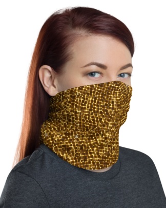 Gold Shimmer Mask Neck Warmer headband gaiter