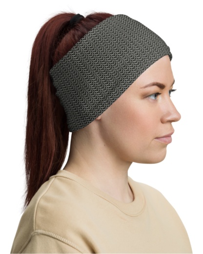 Metal Chainmail Mask Neck Warmer headband Gaiter protector metallic