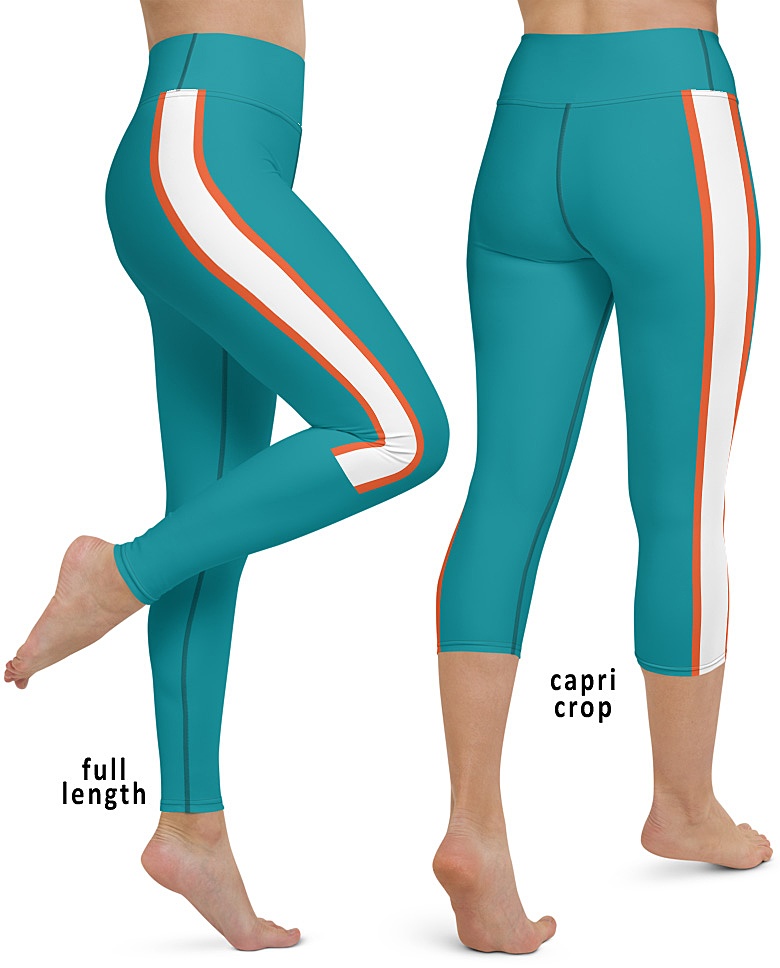 Miami Dolphins Football Uniform Yoga Sports Leggings - Sporty Chimp ...