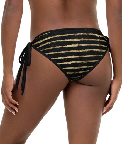 Gitter Gold Paint Stripes Bikini bottoms bottom eversible