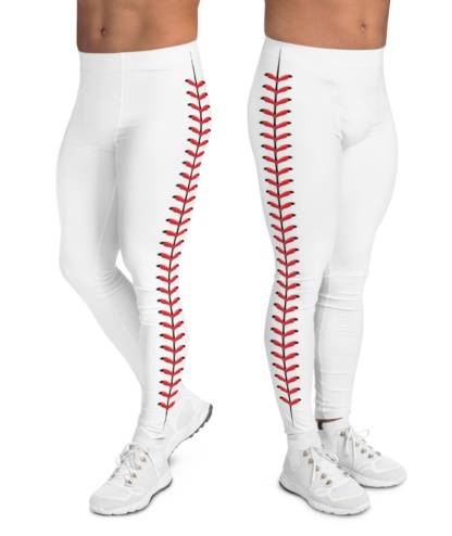 Baseball Leggings for Men stitch stitches softball ball