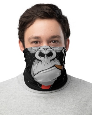 Gorilla Ape Monkey Face Mask Neck Warmer cigar smoking smoke monkey