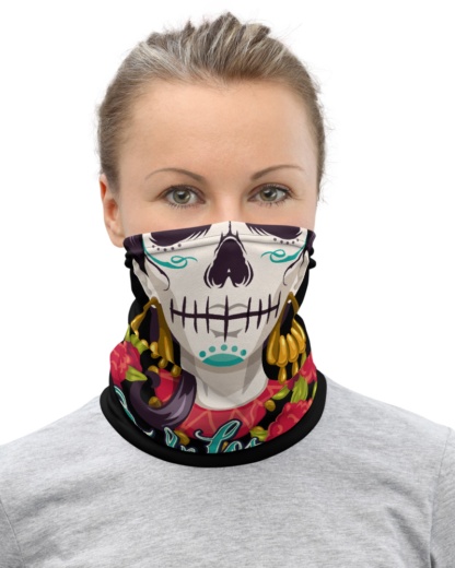 Day of the Dead Skeleton Face Mask Neck Warmer Cover