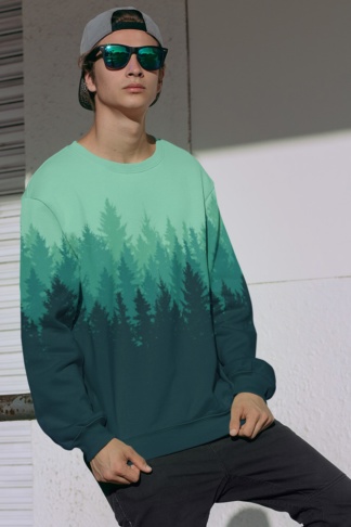 Green woods Country Pine Tree Forest Sweatshirt