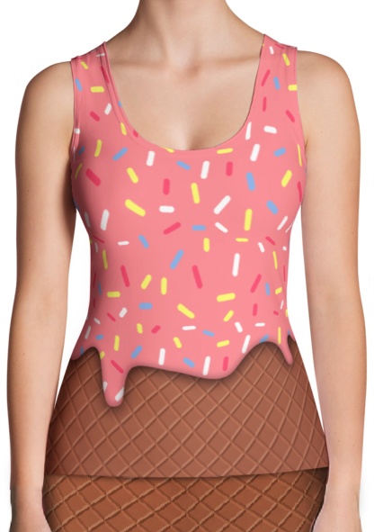 Pink Strawberry Ice Cream With Sprinkles Costume Tank Top