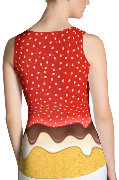 Strawberry & Chocolate Icing Sponge Cake Costume Tank Top halloween