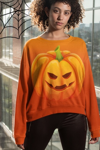 Orange Halloween Pumpkin Sweatshirt / Unisex Size costume vegetable