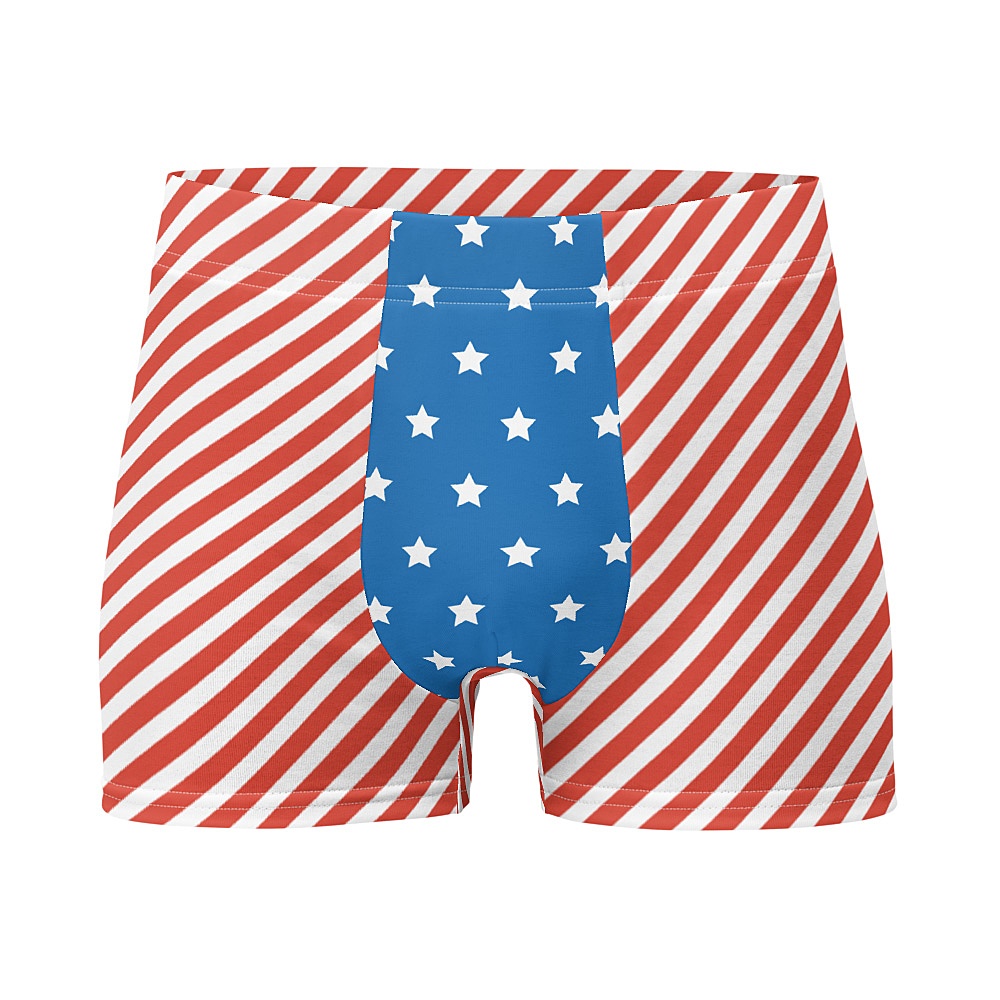 Skull Boxer Briefs for Men American Flag Novelty Underwear 