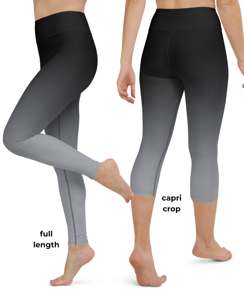 Women's Capri Leggings White Black Green Workout Tights Cropped