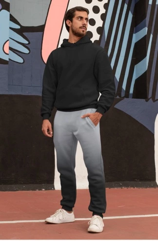 2 Color Gradient Joggers for Men boys sweat pants track suit bottoms gray black