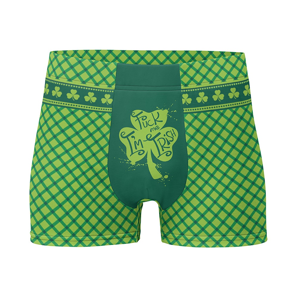 Green Plaid St Patrick’s Day Boxer Briefs Men's Underwear
