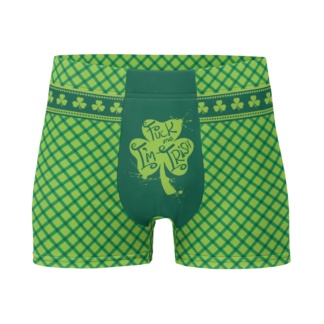 Green Plaid St Patrick’s Day Boxer Briefs Men's Underwear Fuck me i'm Irish