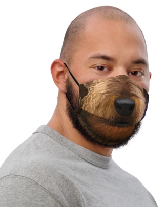Airedale Terrier Dog Face Mask with Filter Pocket doggy pet puppy