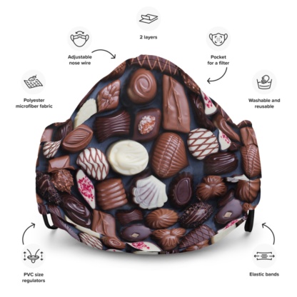 Sweet Tooth Chocolate Face Mask with Filter Pocket assorted candy
